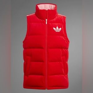 Adidas Red Velvet Puffer Vest  Sz XS